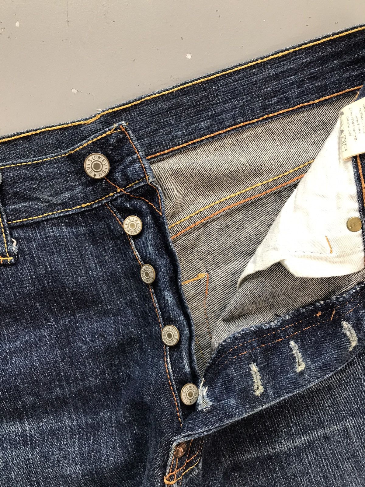 Japanese Brand × Vintage Vintage Evisu inspired seagull SpellOut embroidered denim Size US 34 / EU 50 - 6 Thumbnail