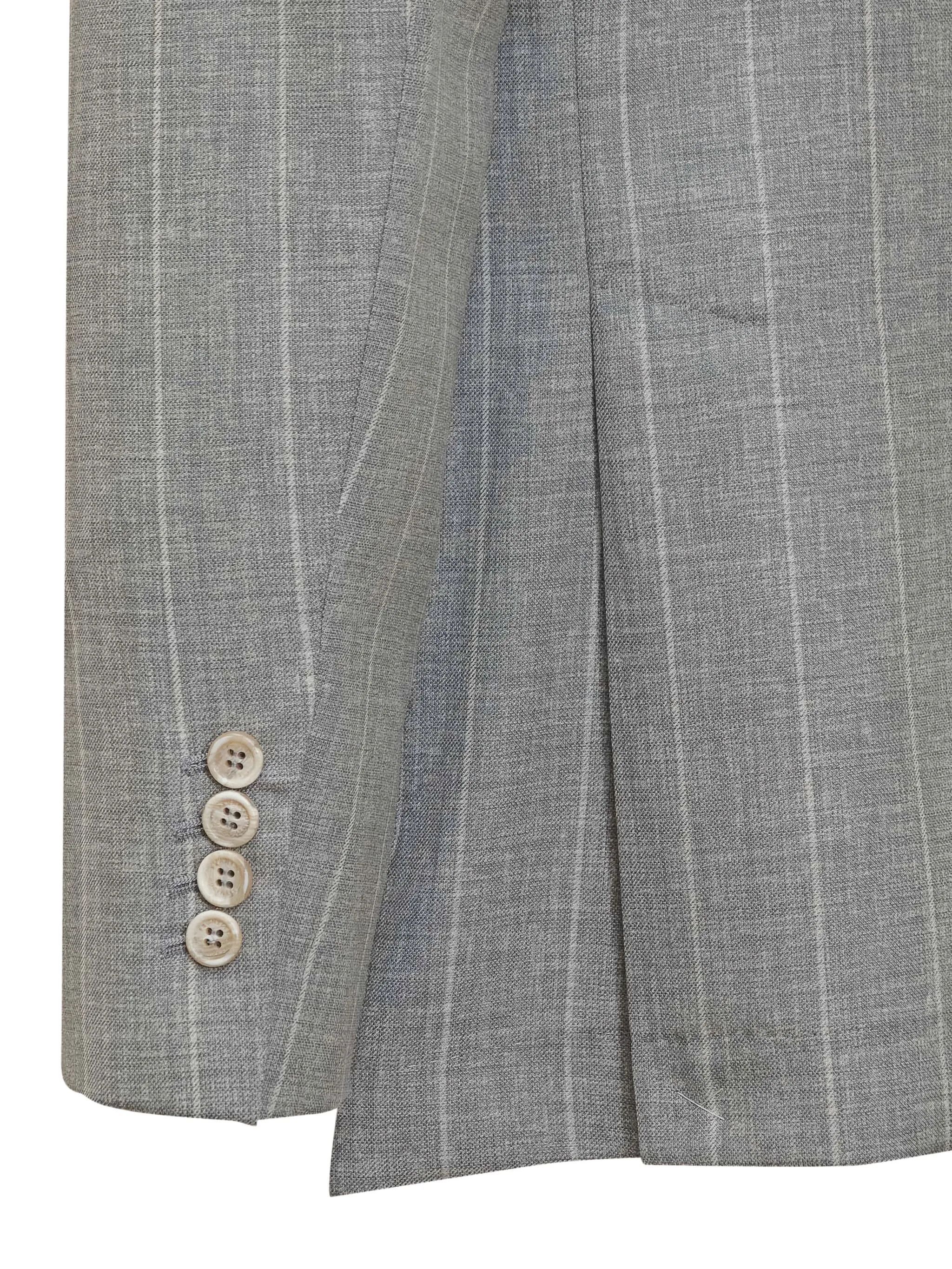 Brunello Cucinelli o1y0526 Double-breasted Blazer in Gray/White Size US L / EU 52-54 / 3 - 3 Thumbnail