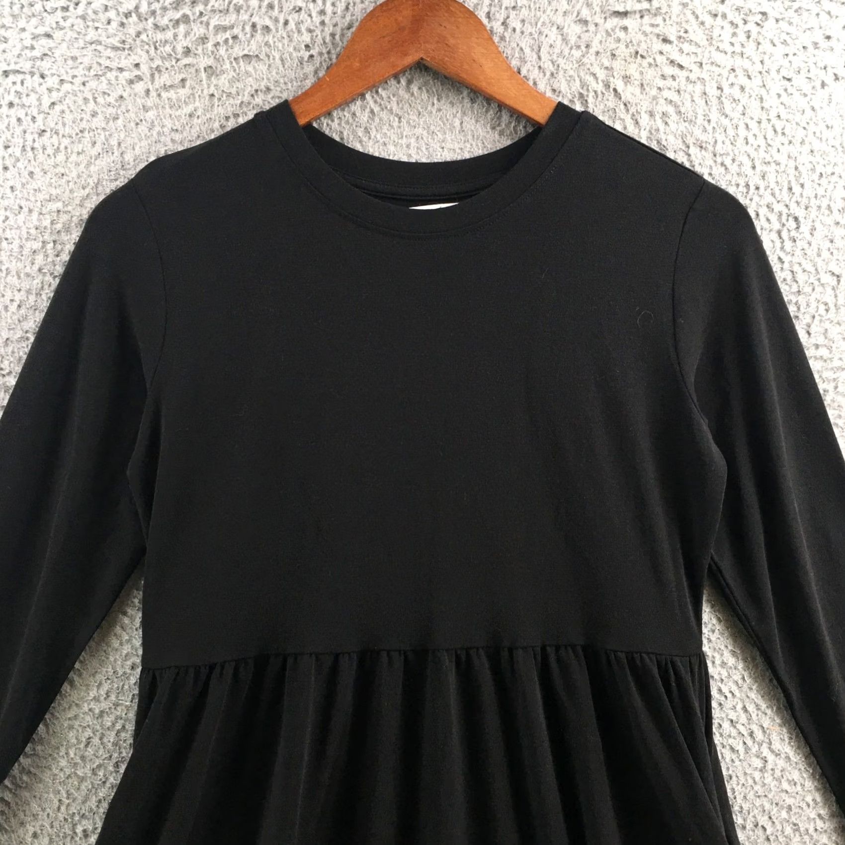 Vintage Maurices Dress Womens XS Black Crewneck Long Sleeve A-Line Casual Wear Shirt Size XS / US 0-2 / IT 36-38 - 2 Thumbnail