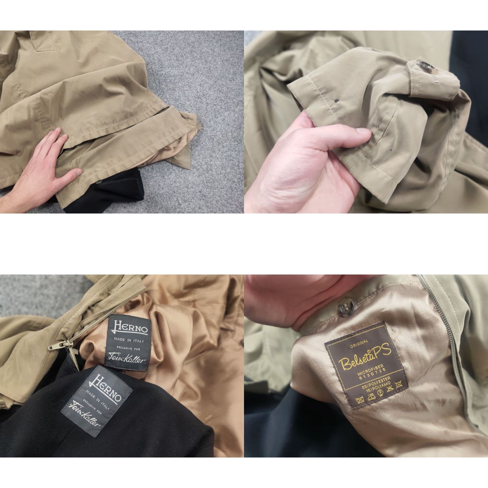 Herno Herno Vintage Trench Coat Mens Beige Nylon Blend Oversized Jacket Wool Lining Size US M / EU 48-50 / 2 - 10 Thumbnail