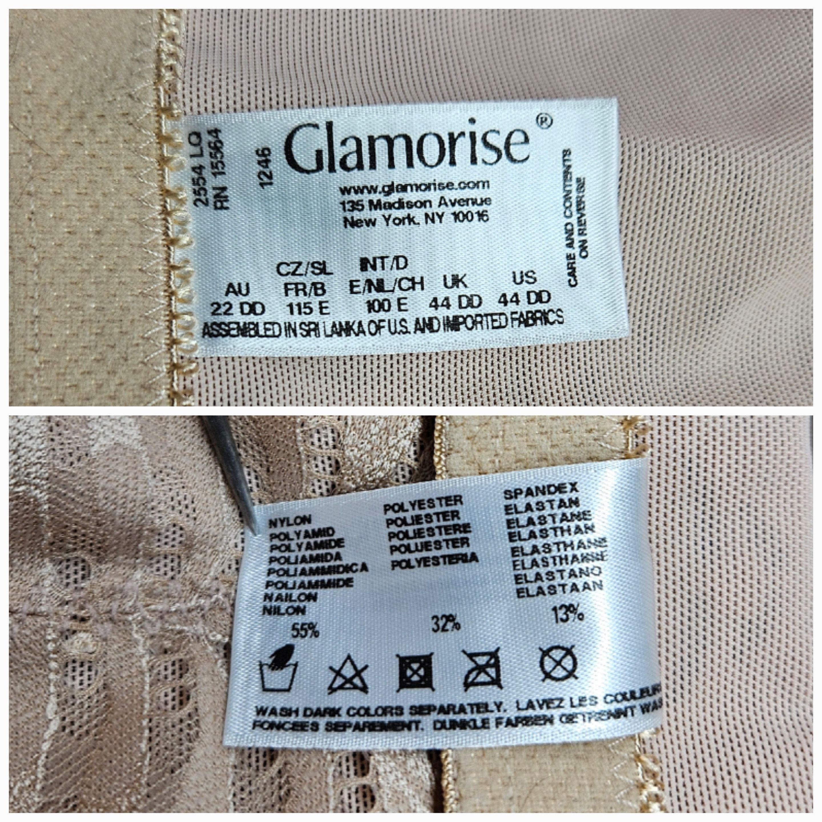 Other Glamorise 44DD Bra Beige Sport Racer Back Underwire Lace A Size ONE SIZE - 7 Thumbnail
