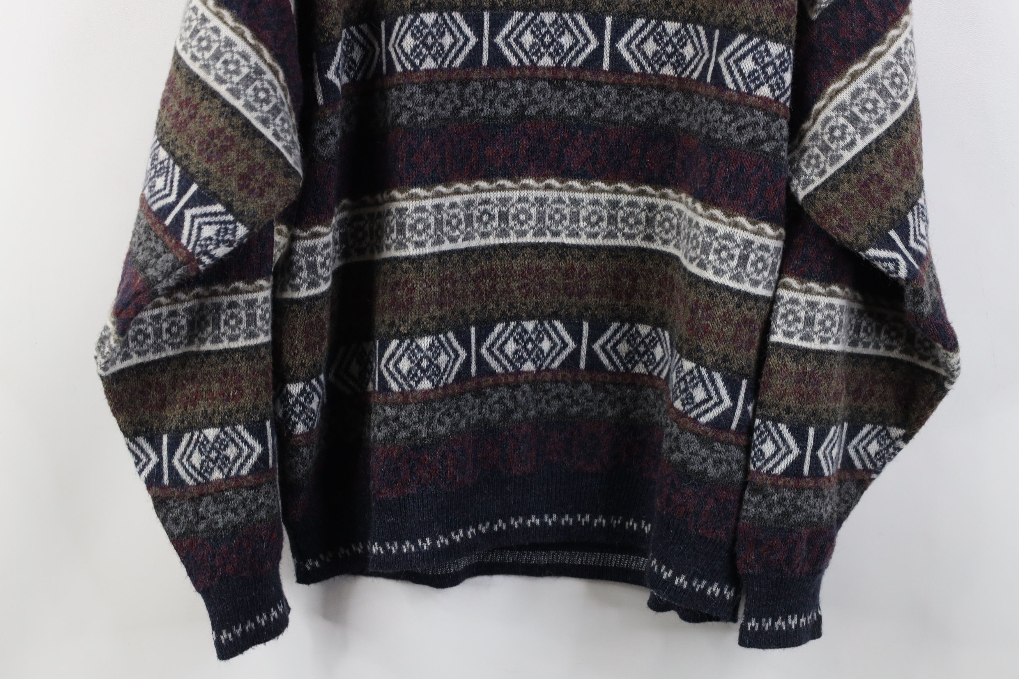 Vintage Vintage 90s Streetwear Fair Isle Wool Blend Knit Sweater Size US M / EU 48-50 / 2 - 10 Thumbnail