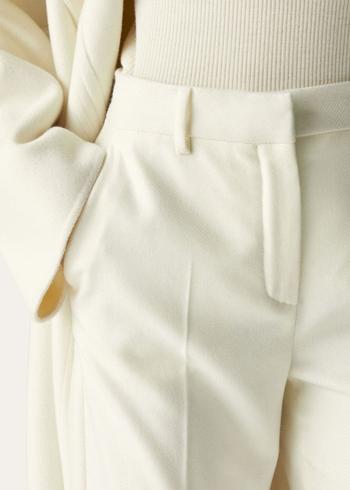 Loro Piana o1srvl11e0824 Neo Derk Cashmere Flannel Pant in Ivory Size 27" / US 4 / IT 40 - 4 Thumbnail