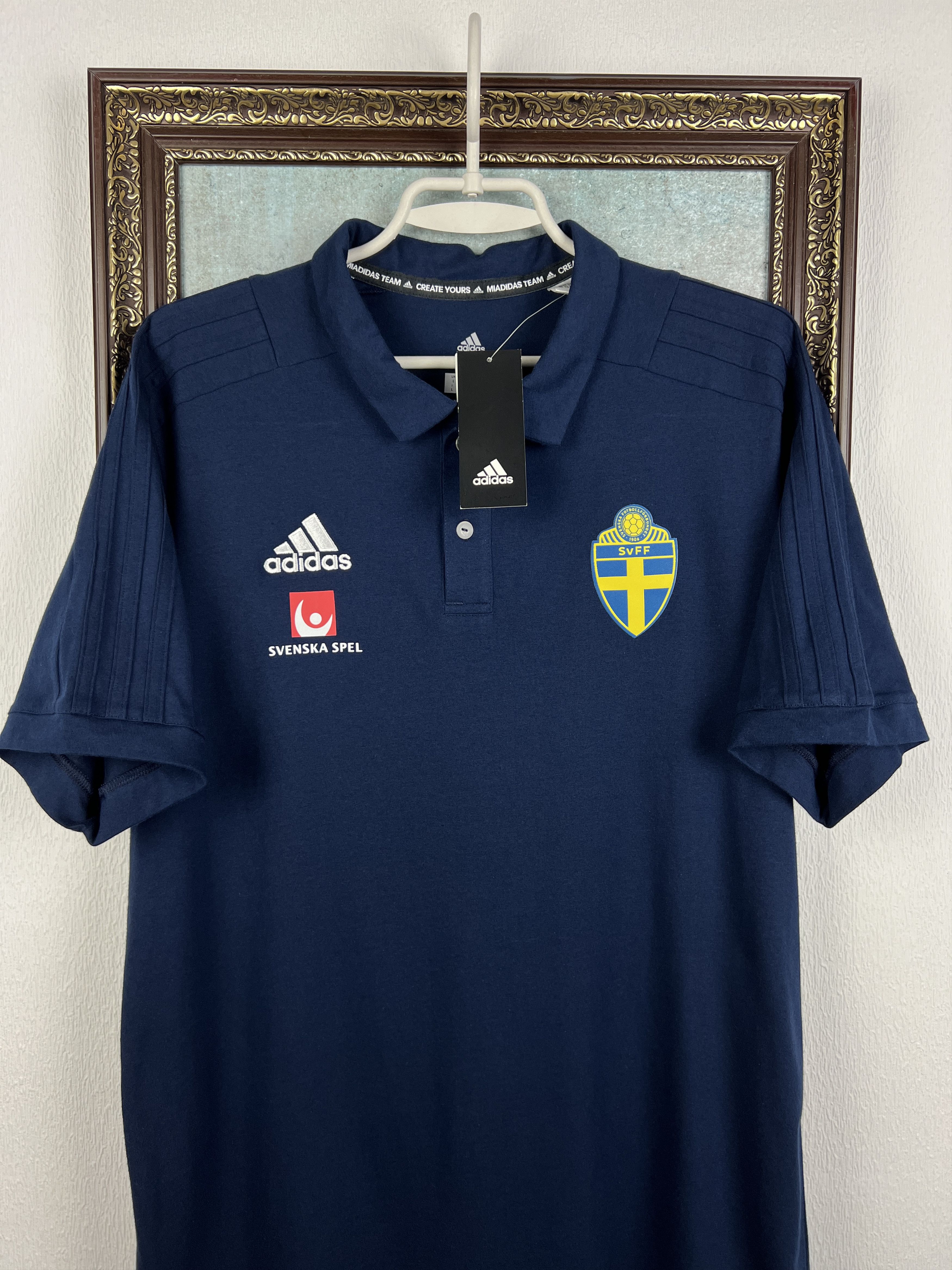 Adidas Adidas Sweden Football Train Polo Shirt Soccer Jersey Trikot Size US L / EU 52-54 / 3 - 2 Thumbnail