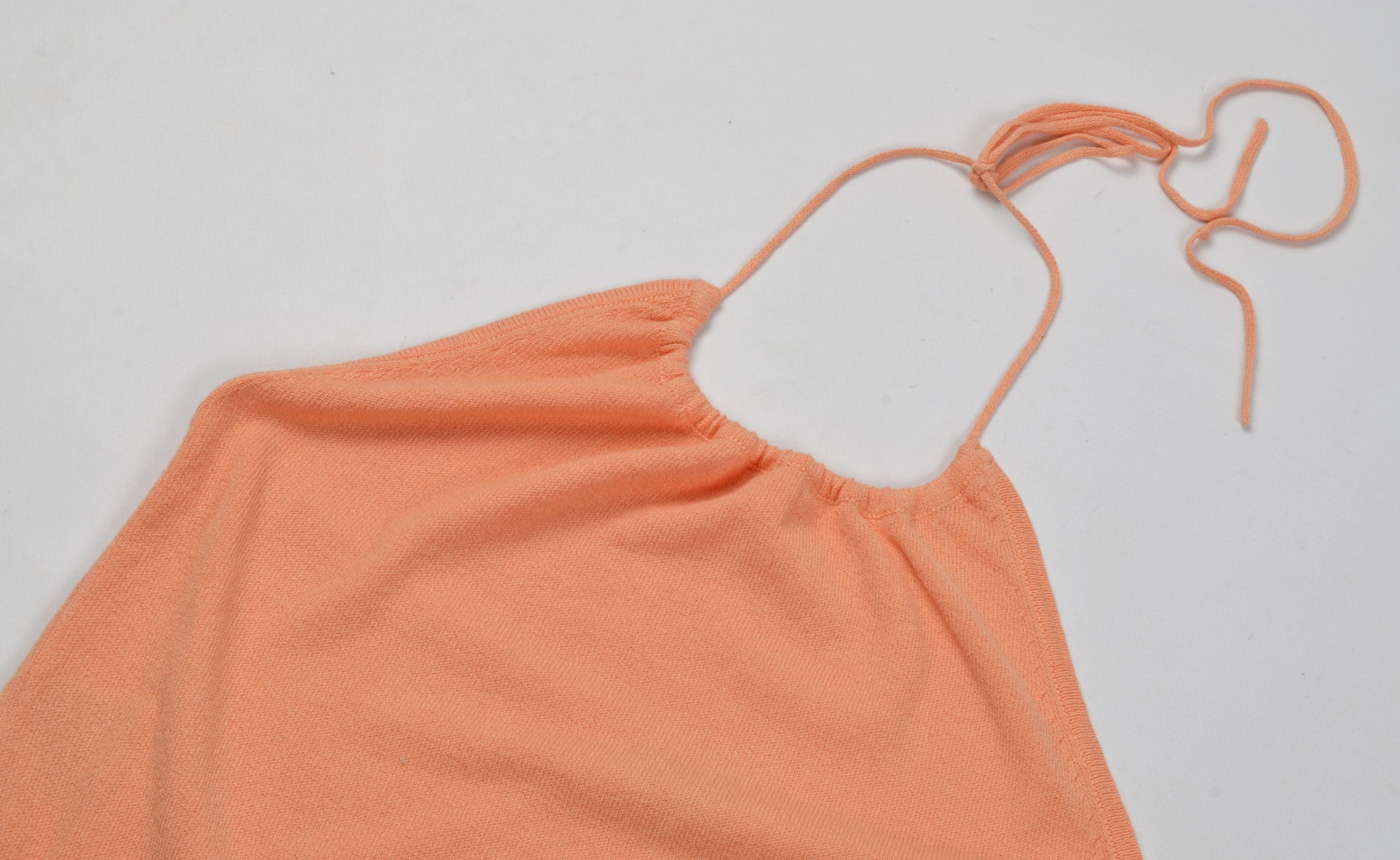 Vintage Vintage Naf Naf Y2K Apricot Knit Halter Top Size M / US 6-8 / IT 42-44 - 4 Thumbnail