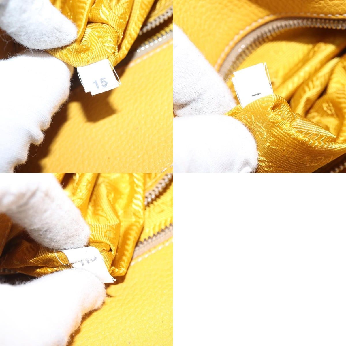 Prada PRADA Hand Bag Leather Yellow Silver Size ONE SIZE - 13 Thumbnail