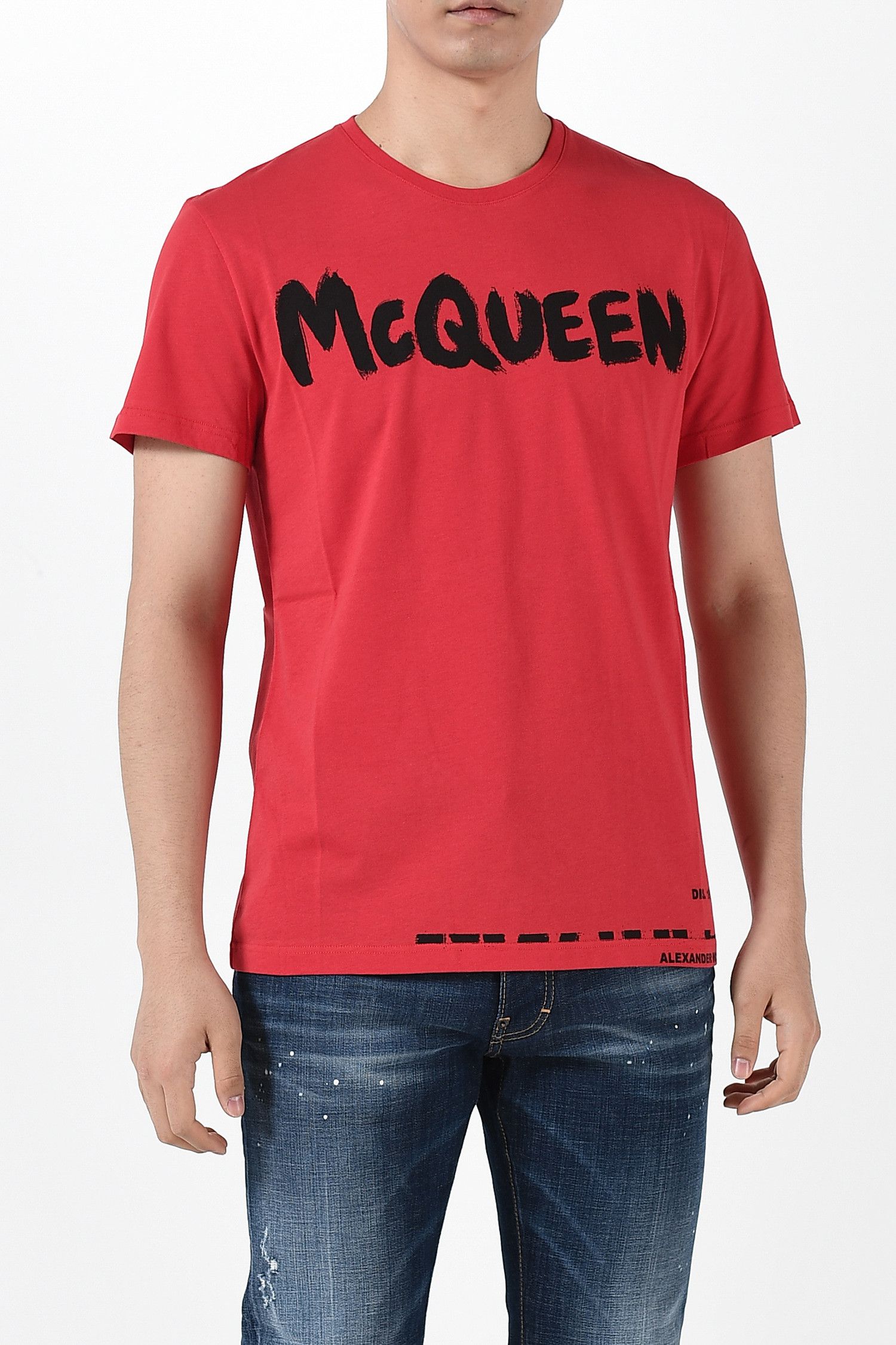 Alexander McQueen o1w1db10725 Logo Print T-Shirt in Red Size US XL / EU 56 / 4 - 1 Thumbnail