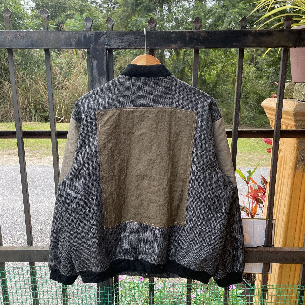 Japanese Brand × Vintage 🔥Houston Patchworks Full Zipper Buttons Wool Bomber Jacket Size US L / EU 52-54 / 3 - 2 Thumbnail