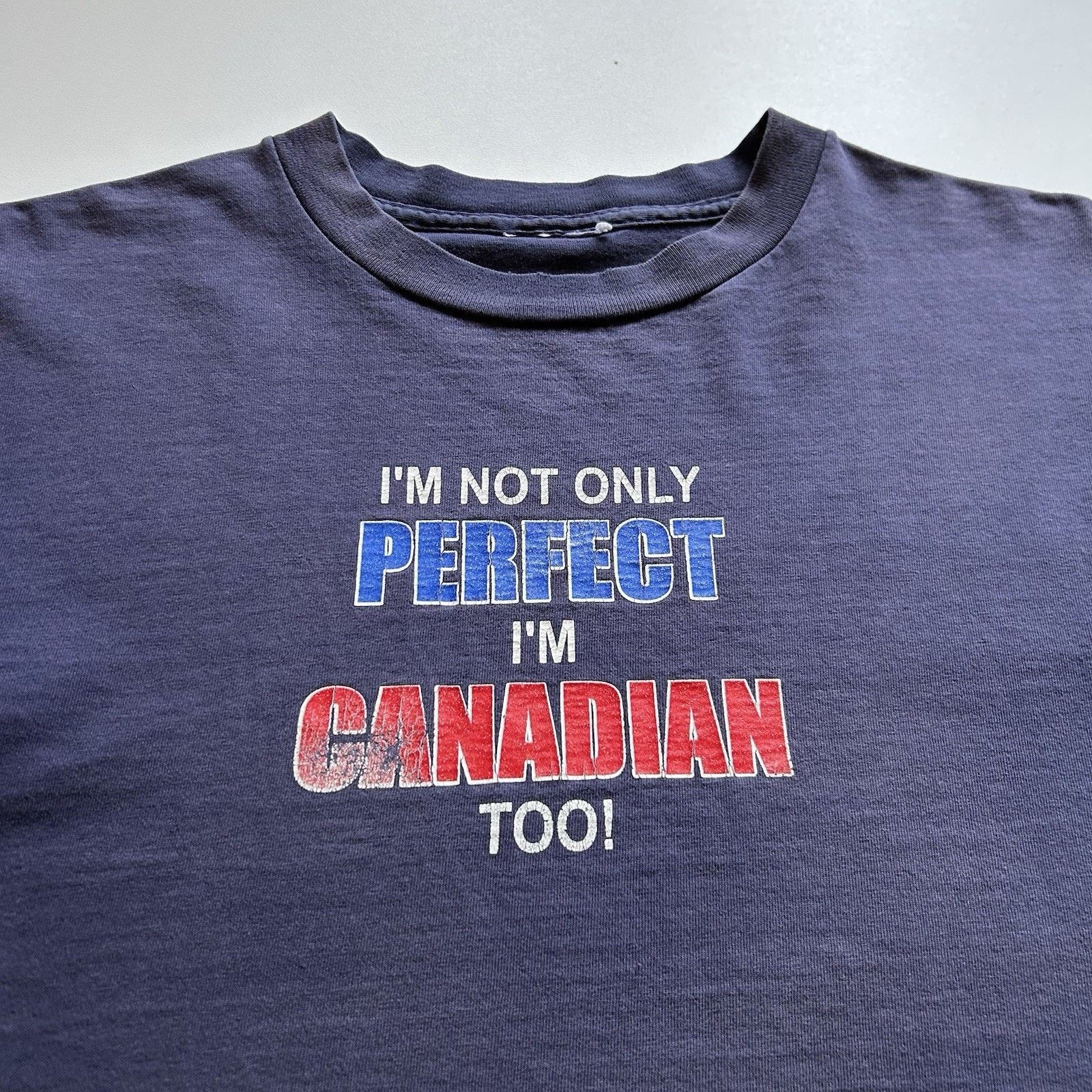 Vintage Vintage 90s Not Only Perfect Im Canadian Funny T Shirt XL Size US XL / EU 56 / 4 - 2 Thumbnail