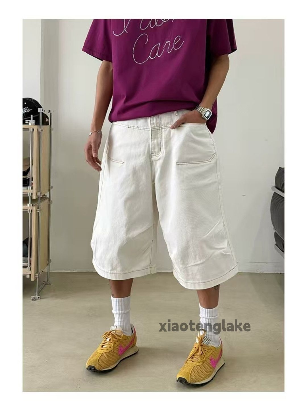 Vintage Unisex outdoor utility loose baggy skate hiphop cargo shorts Size US 36 / EU 52 - 6 Thumbnail