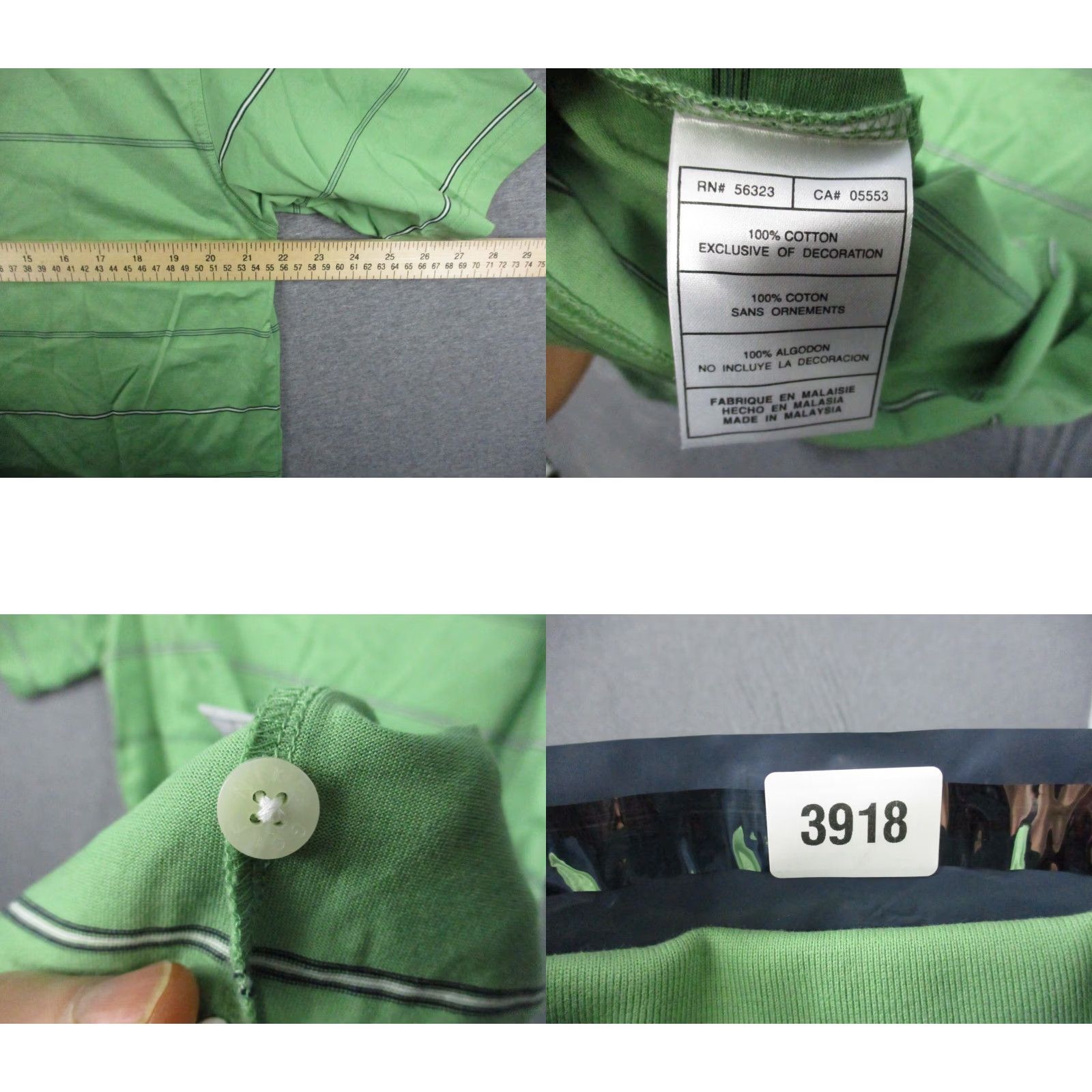 Nike Nike Golf Polo Shirt L Mens Dri-Fit Green Blue Stripe Short Sleeve Cotton Polyester Size US L / EU 52-54 / 3 - 8 Thumbnail