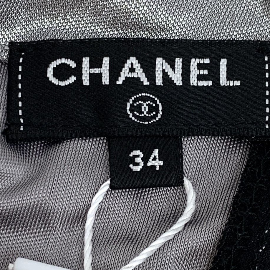 Chanel Chanel Silver Diamond Quilted Short Sleeve T-shirt K26WX Size XXS / US 00 / IT 34 - 5 Thumbnail