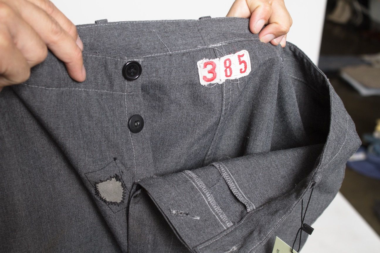 Vintage GREY VINTAGE GERMAN MILITARY WORK PANTS WITH STITCH REPAIR Size US 34 / EU 50 - 5 Thumbnail
