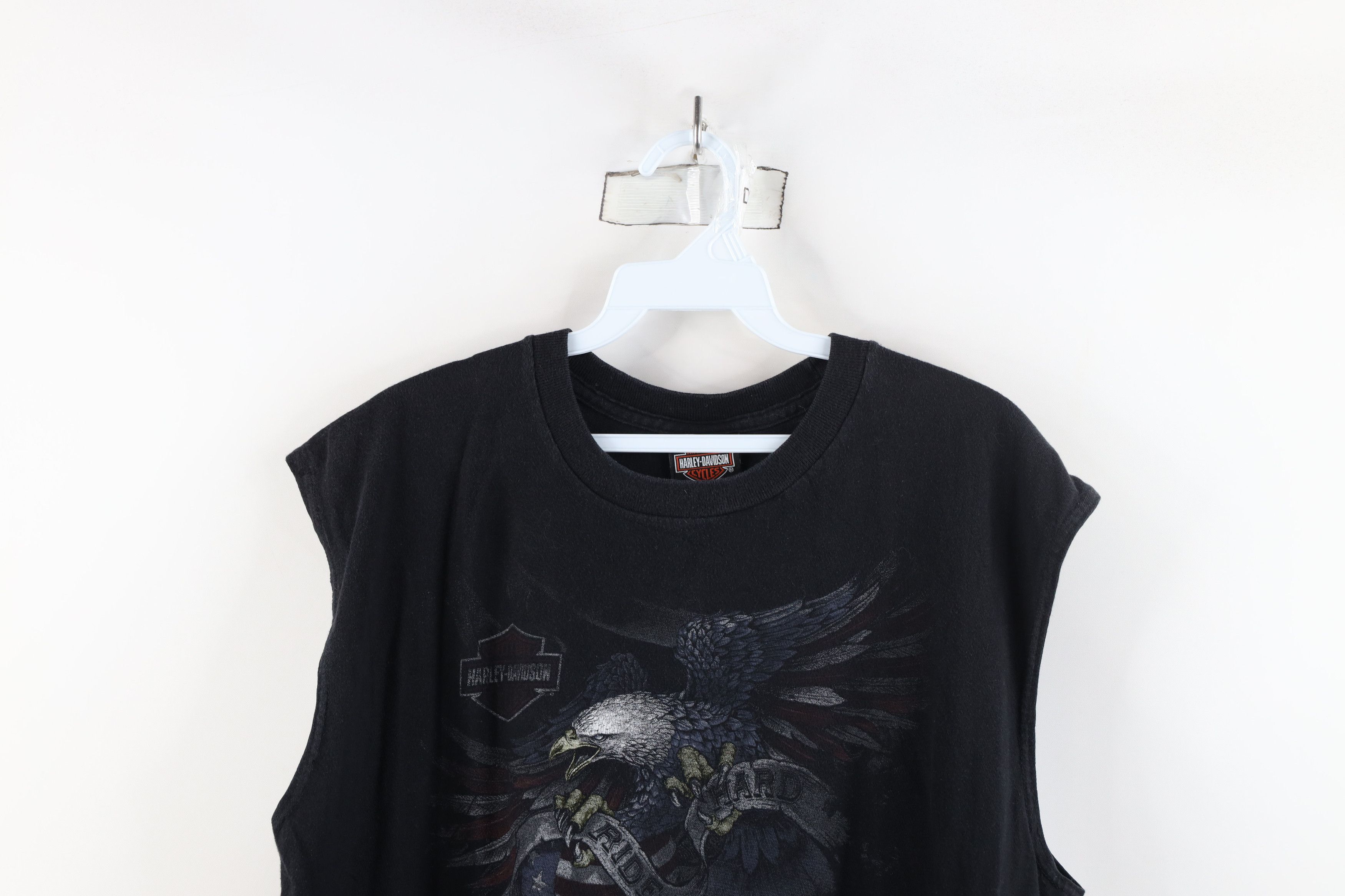 Harley Davidson × Vintage Vintage Y2K Harley Davidson Skull Flag Sleeveless T-Shirt Size US L / EU 52-54 / 3 - 2 Thumbnail