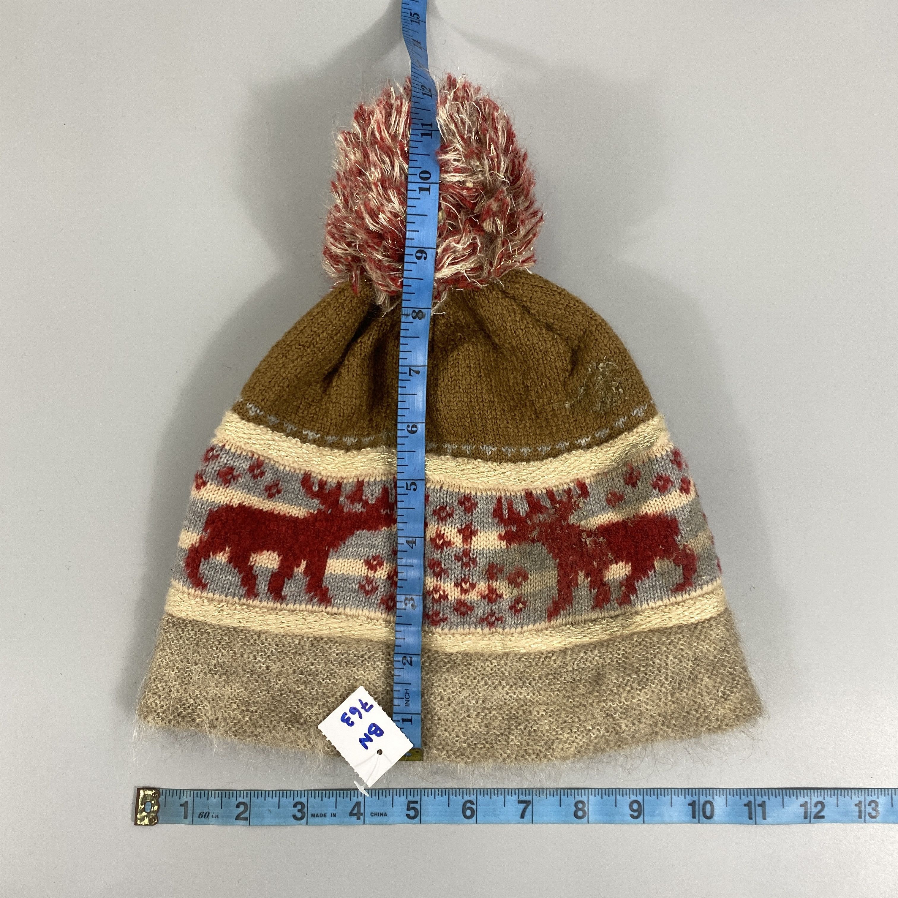 Japanese Brand Knit Hats Home Alone Inspired Snow Cap Pom Pom -BN763 Size ONE SIZE - 5 Thumbnail