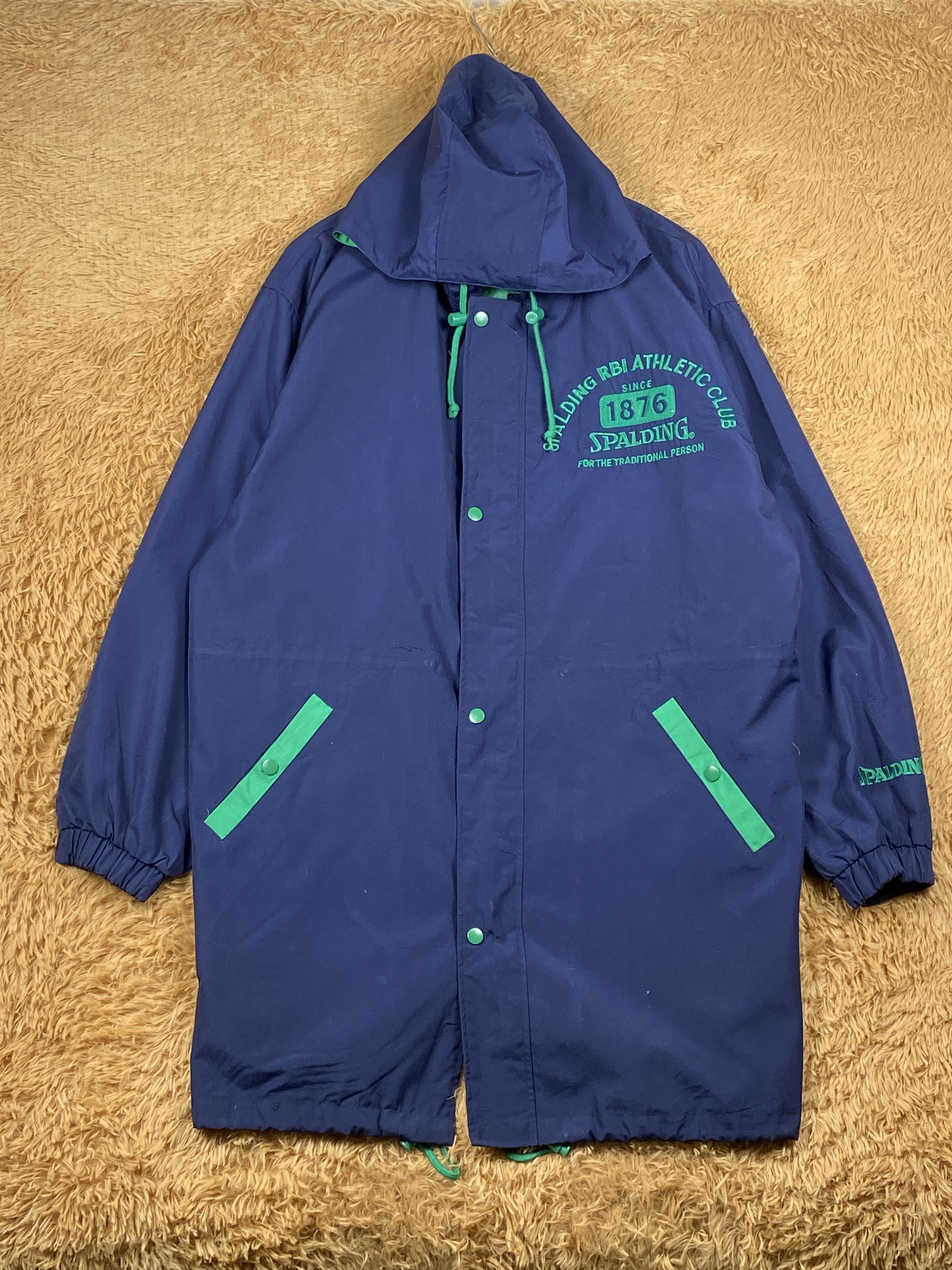 Vintage Spalding Hoodie Long Jacket Parkas J1705