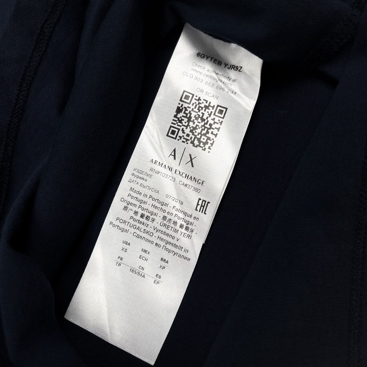 Armani × Armani Exchange Armani Exchange Glitter Logo S/S T-Shirt Size XS / US 0-2 / IT 36-38 - 5 Thumbnail