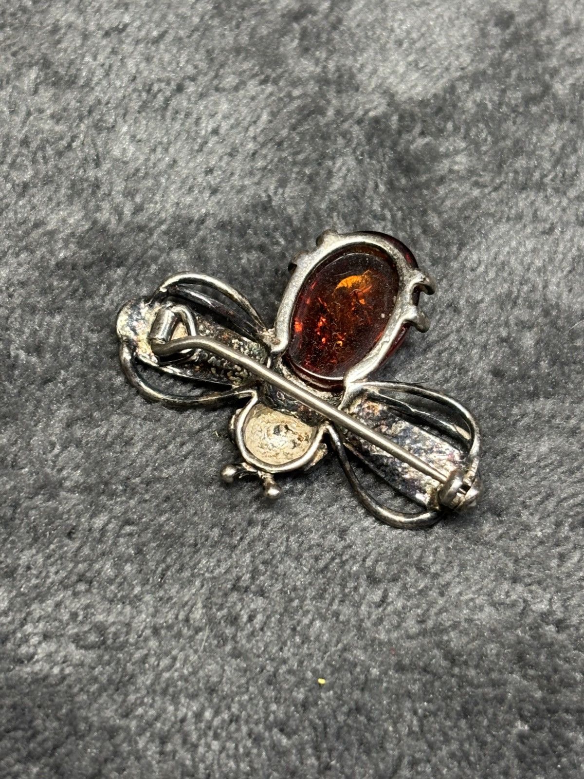 Other Baltic Amber Sterling Silver 925 Brooch Bee Insect Amber Pin Size ONE SIZE - 6 Thumbnail