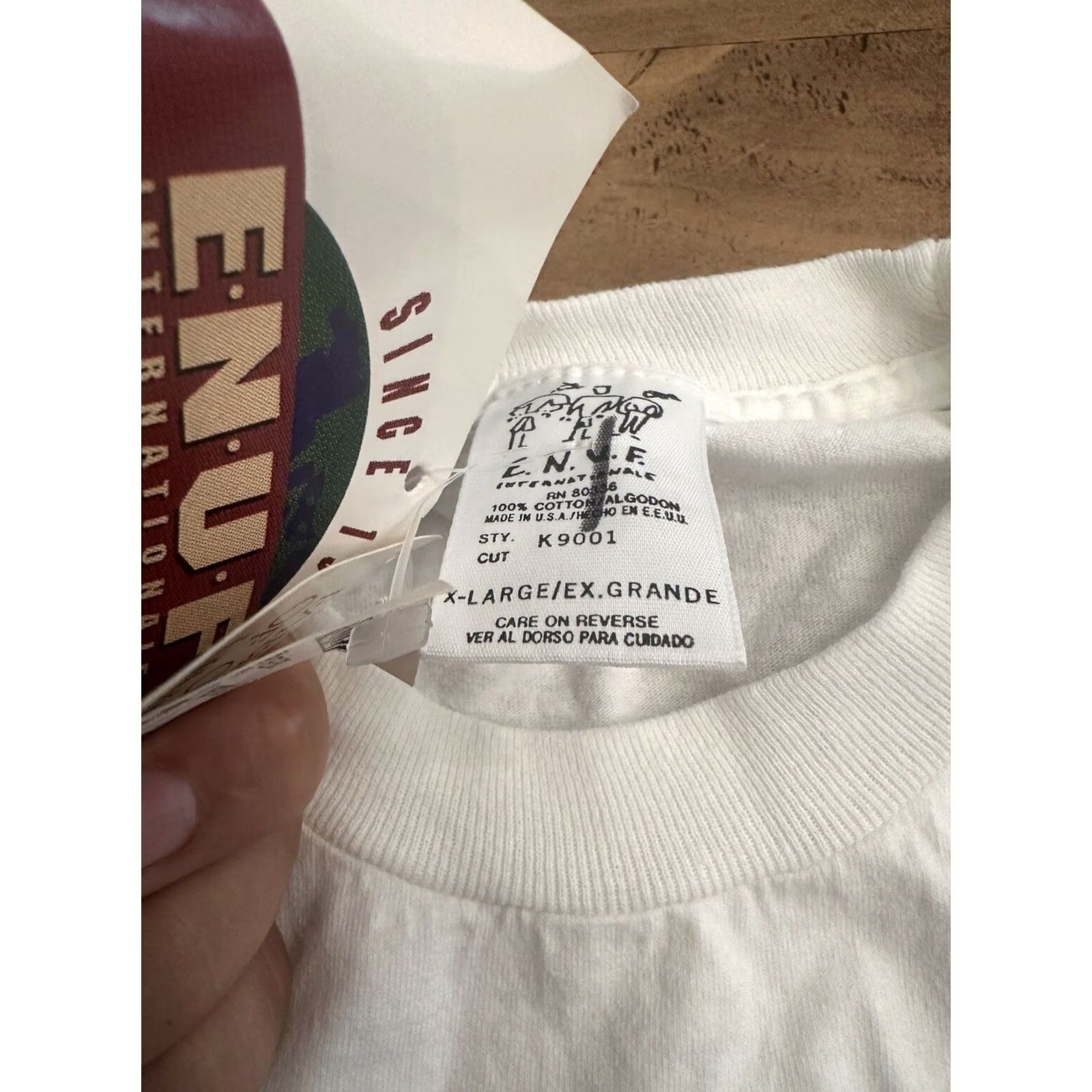 Vintage VINTAGE 90s ENUF Embroidered T-Shirt XL White Womens Unisex Adults NWT Single Stitch Size XL / US 12-14 / IT 48-50 - 3 Thumbnail