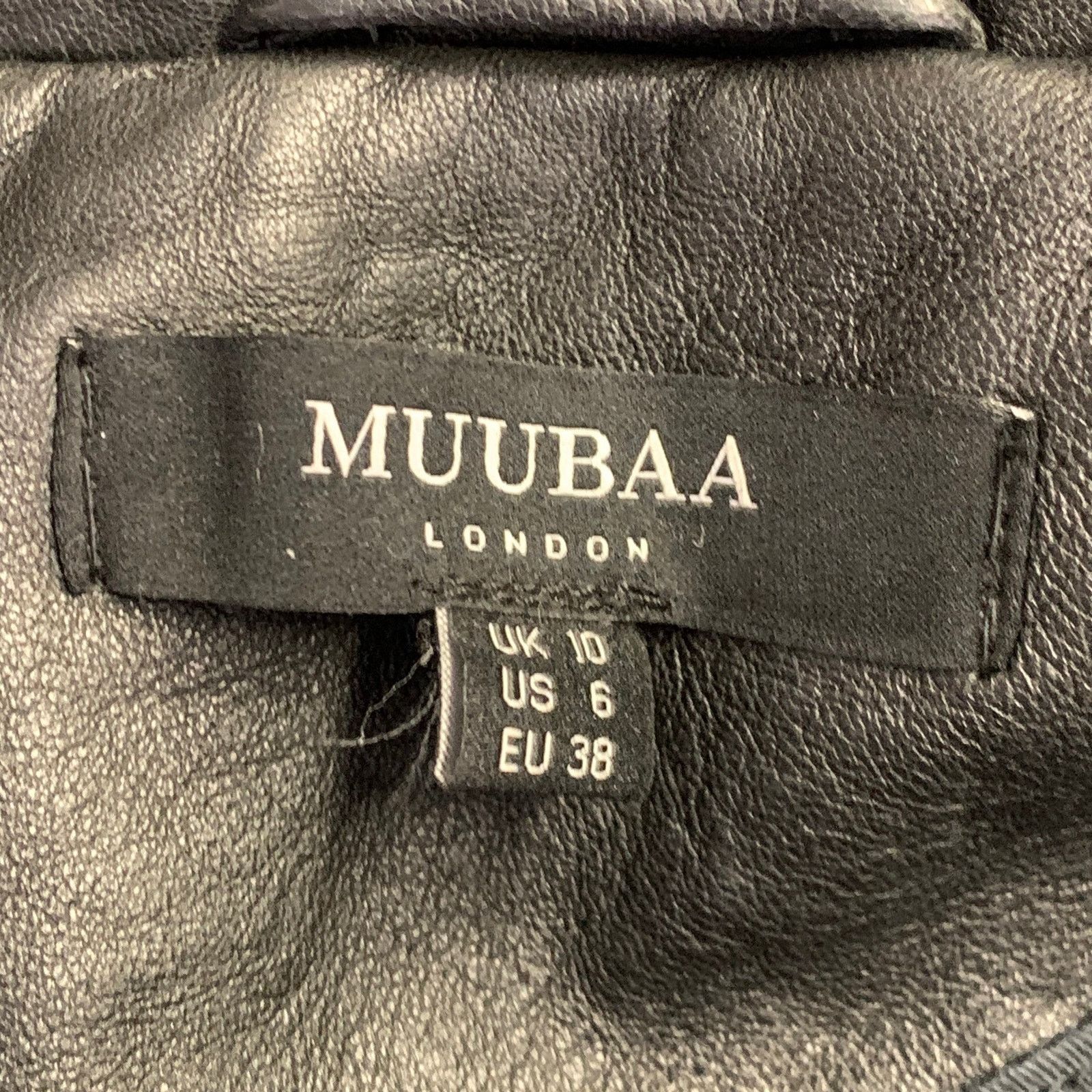 Muubaa MUUBAA Size 6 Black Studded Lambskin Leather Biker Jacket Size M / US 6-8 / IT 42-44 - 7 Thumbnail