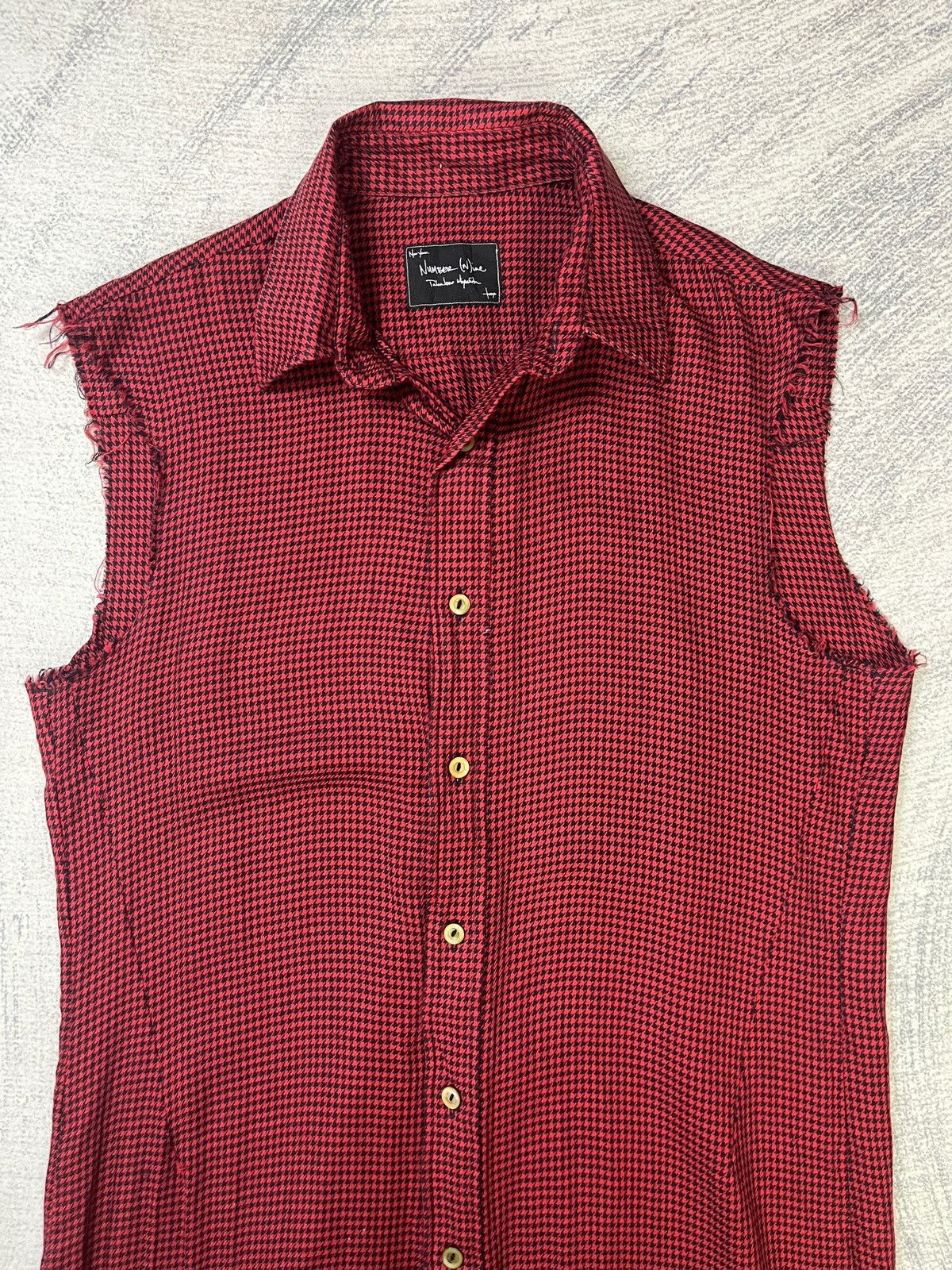 Takahiromiyashita The Soloist. Number Nine Gingham Checkered Sleeveless Long Shirt Size S / US 4 / IT 40 - 3 Thumbnail