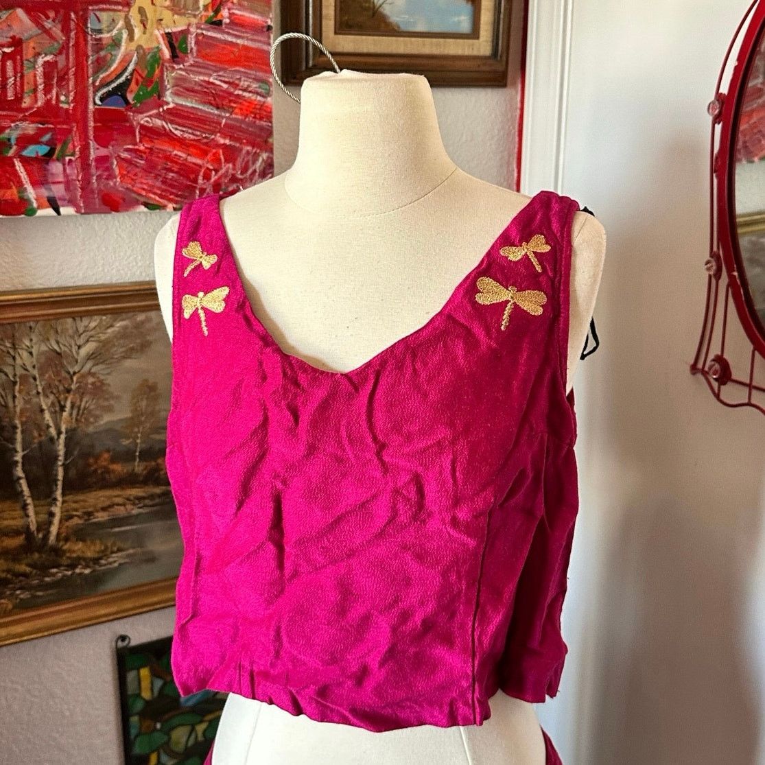 Other mark farrel dark pink dragon fly embroidered two piece set Size XL / US 12-14 / IT 48-50 - 3 Thumbnail