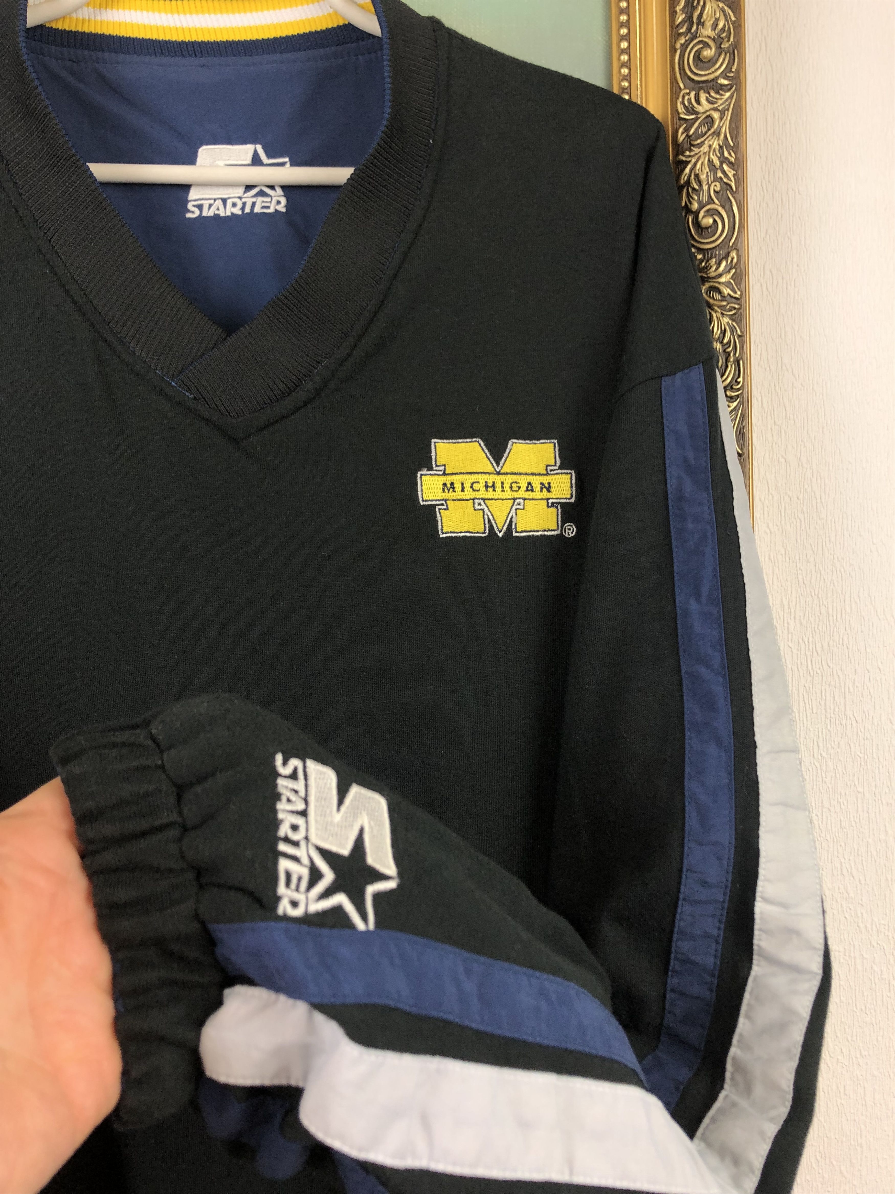 Starter Vintage Michigan Wolverines Jacket Sweatshirt Reversible Size US L / EU 52-54 / 3 - 19 Thumbnail
