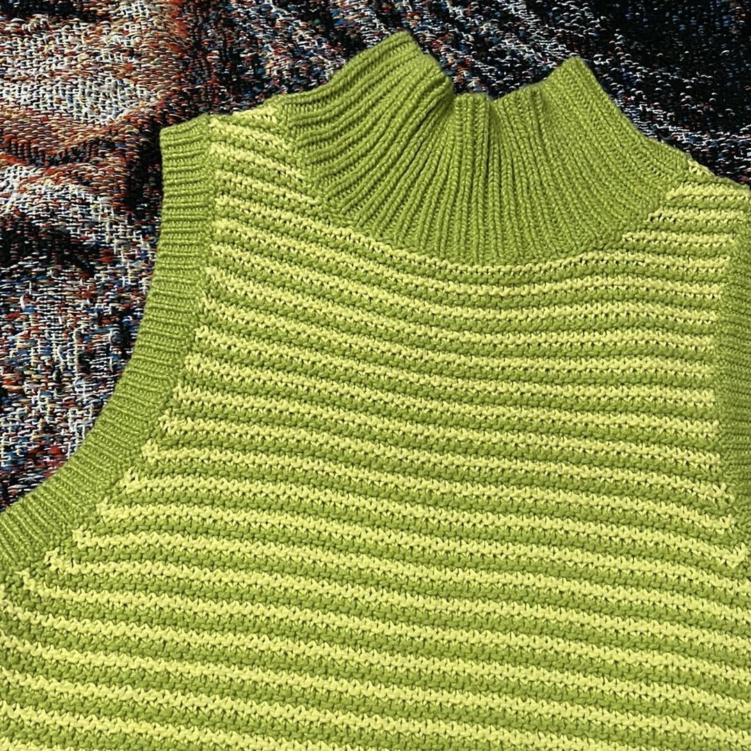 525 America 525 Lime Green Yellow Stripe Knit Sweater Top Size S / US 4 / IT 40 - 2 Thumbnail