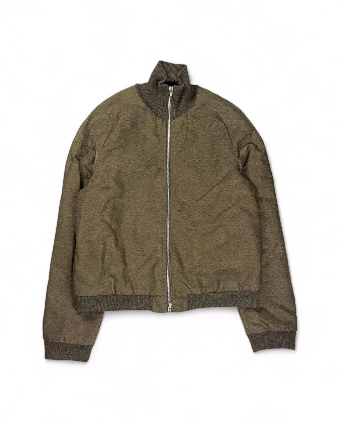 image of Helmut Lang - Aw00 Kaki Nylon Bomber Jacket in Green, Men's (Size Small)