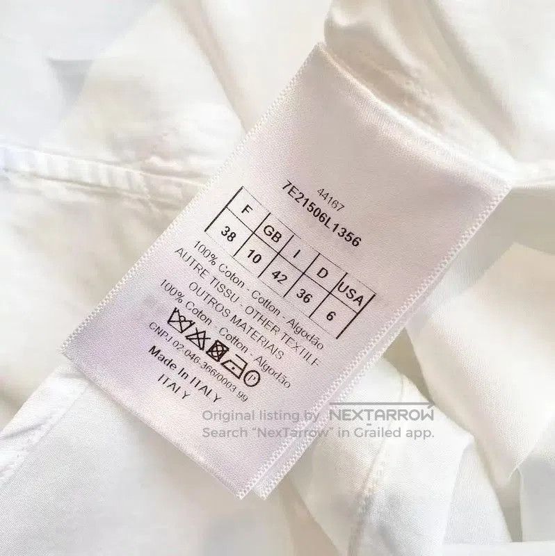 Dior Dior White Cotton Women's Shirt . Size XXS / US 00 / IT 34 - 5 Thumbnail