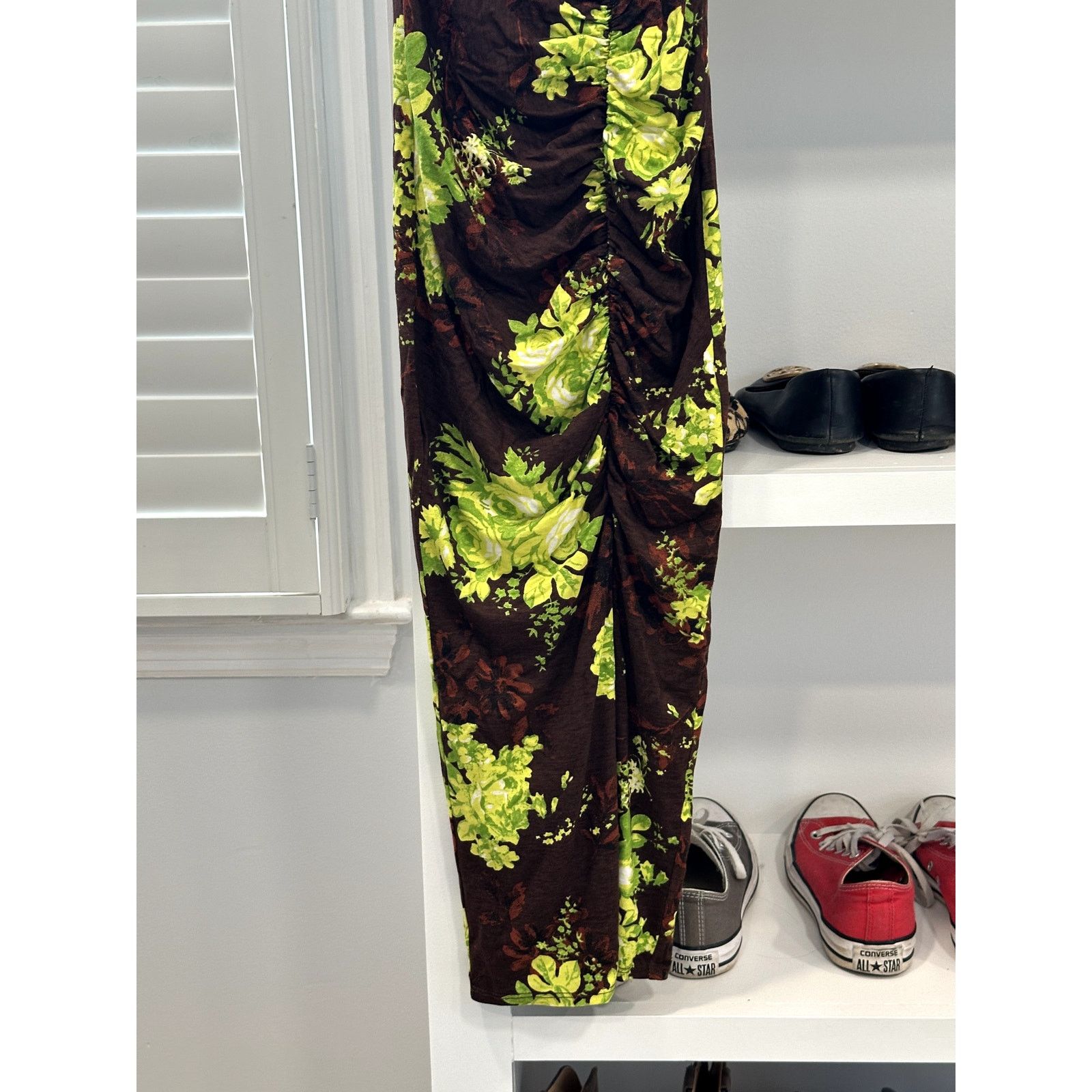Asos ASOS Petite Corset Button Ruched Midi Dress Floral 2 NWT Size XS / US 0-2 / IT 36-38 - 4 Thumbnail
