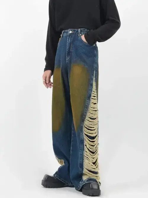 VIBE Ripped Stacked Baggy Jeans Size US 31 - 2 Thumbnail