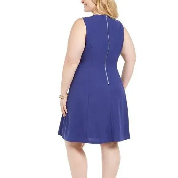 Other Teeze Me Juniors' Plus Double V-Neck Fit & Flare Dress, Coba Size 3XL / US 20-22 - 3 Thumbnail