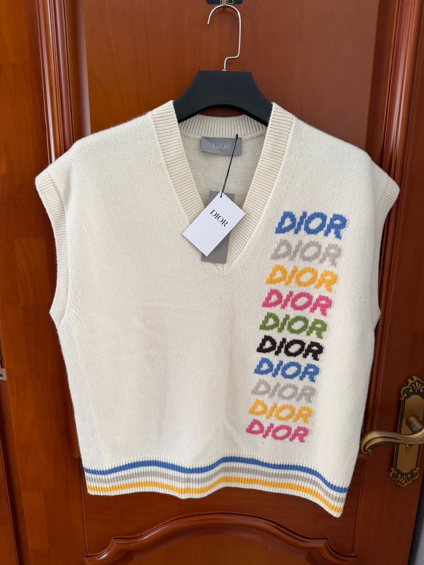 Dior Dior Rainbow Logo Wool Cashmere Vest M Size US M / EU 48-50 / 2 - 1 Thumbnail