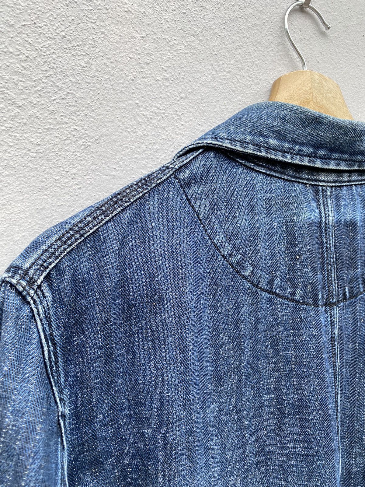 Japanese Brand US NAVAL Herring Bone Twill Faded Indigo Chore USN Jacket Size US M / EU 48-50 / 2 - 16 Thumbnail