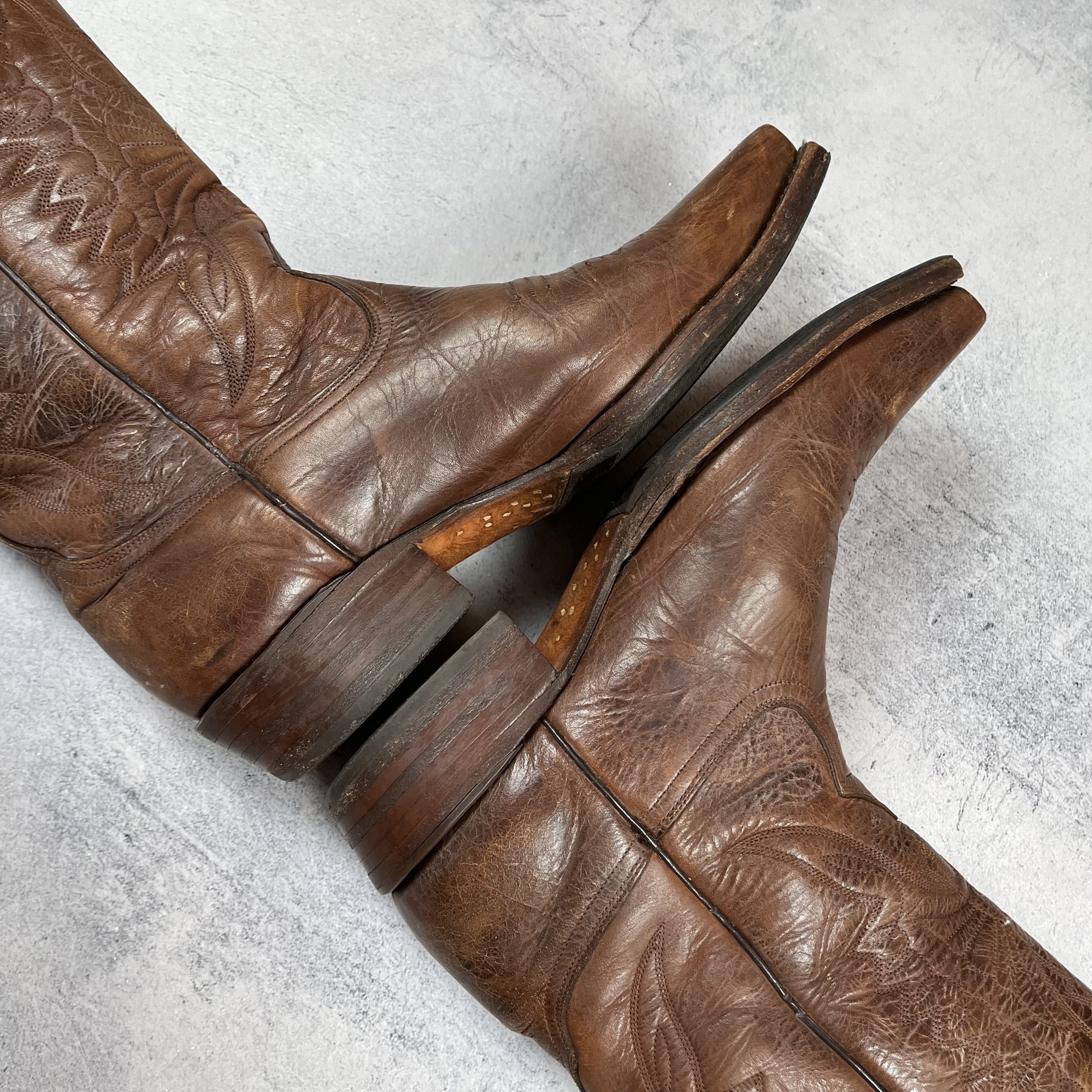 Buffalo London Vintage Buffalo Western Brown Leather Cowboy Boots 90’s Size US 9 / IT 39 - 12 Thumbnail