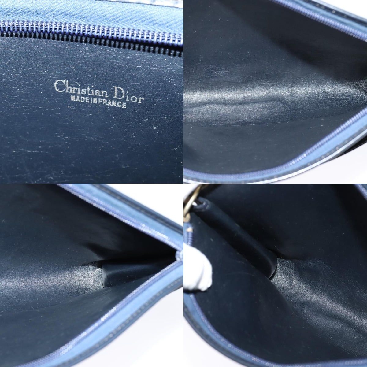 Dior DIOR Trotter Canvas Shoulder Bag Navy Gold Size ONE SIZE - 11 Thumbnail