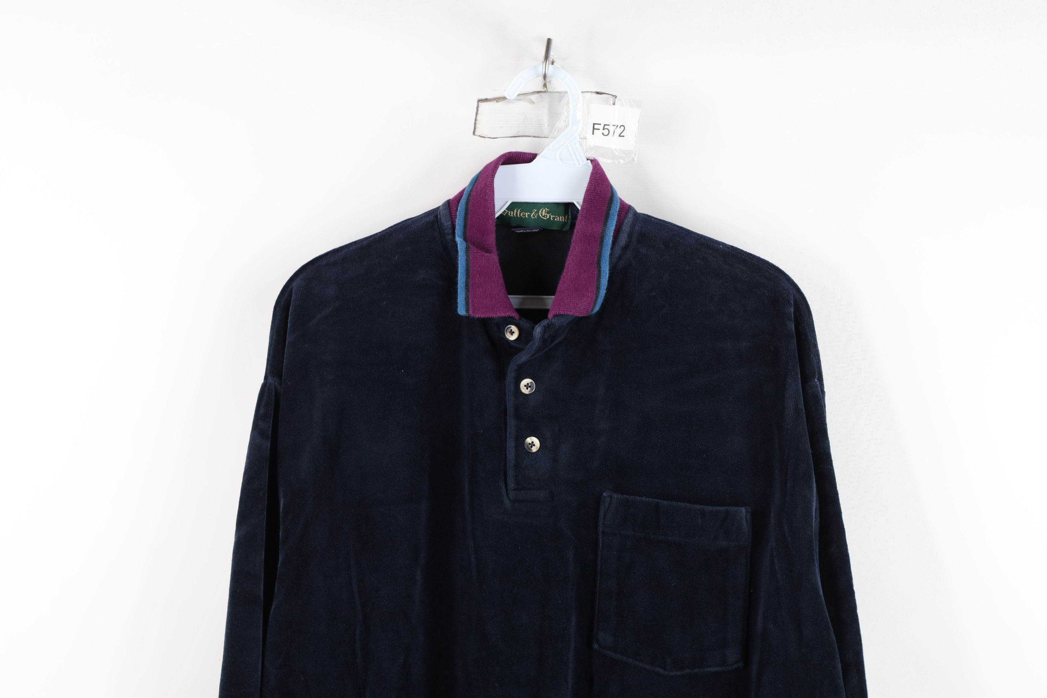 Vintage Vintage 90s Streetwear Collared Pullover Polo Shirt Blue USA Size US XL / EU 56 / 4 - 2 Thumbnail