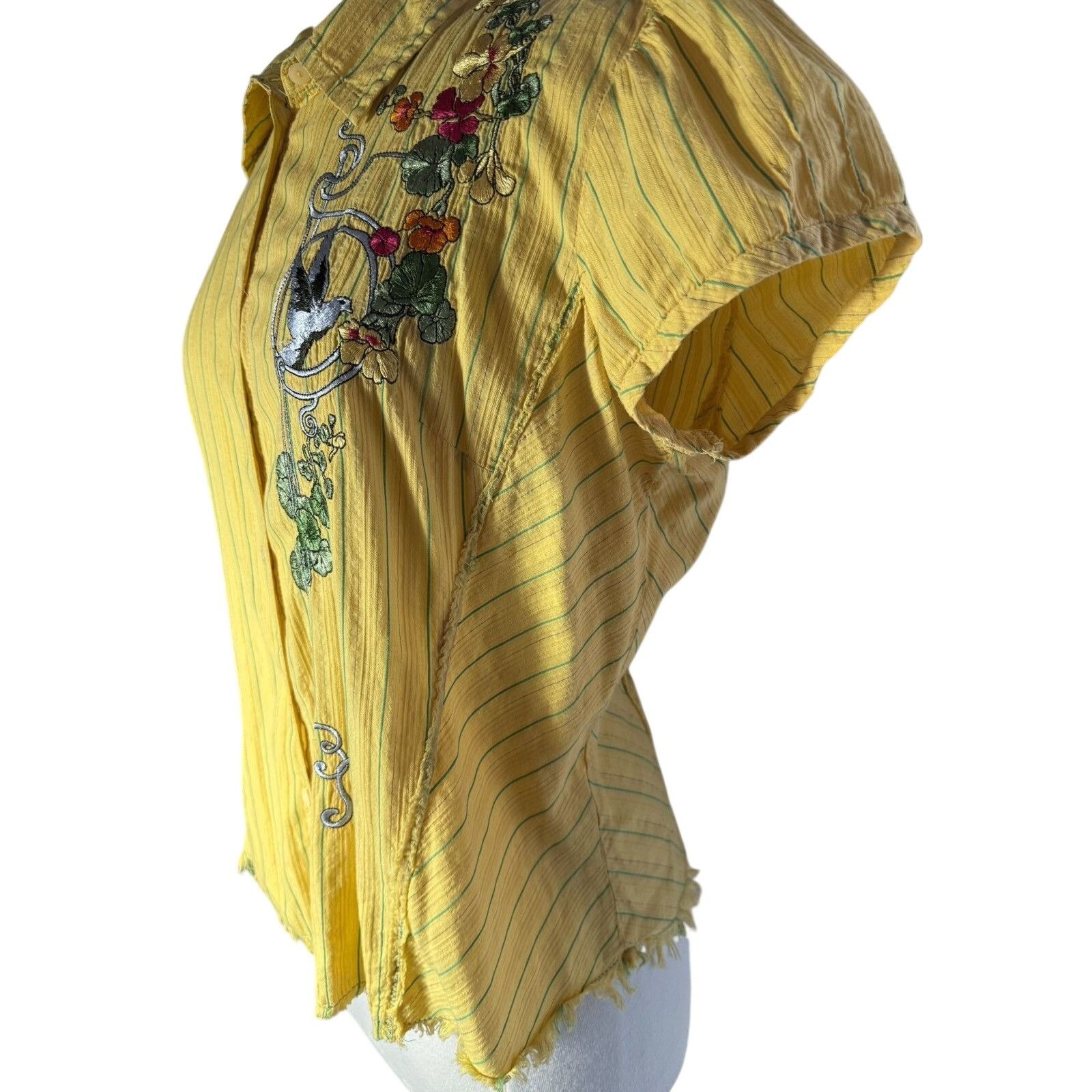 Other 3J Workshop Yellow button down “Amore” embroidered details Size L / US 10 / IT 46 - 4 Thumbnail