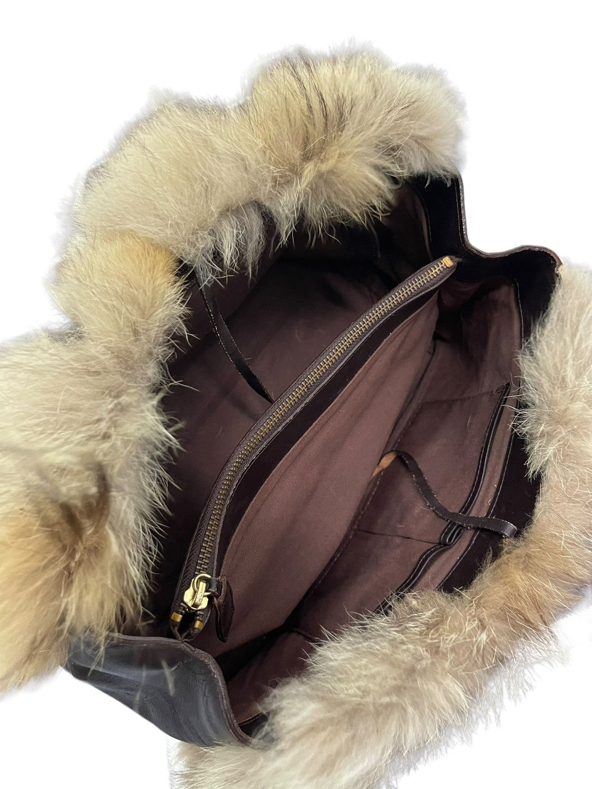 Japanese Brand Shearling Leather Lexus Japan Hand Bag 2🟩 Size ONE SIZE - 8 Thumbnail