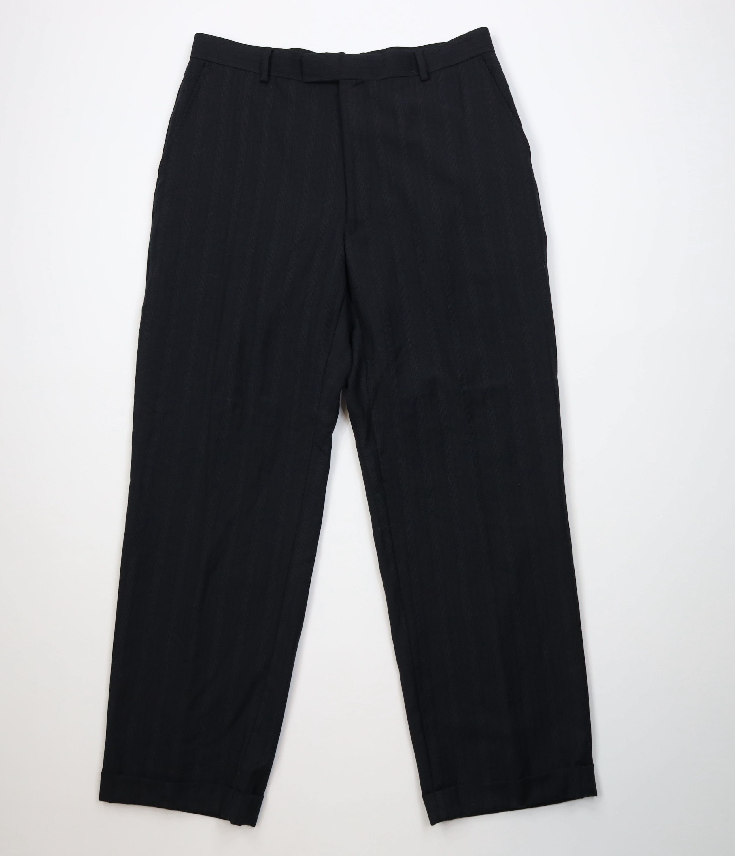 Vintage Vintage 90s Y2K Streetwear Wide Leg Chino Pants Black Size US 34 / EU 50 - 1 Thumbnail