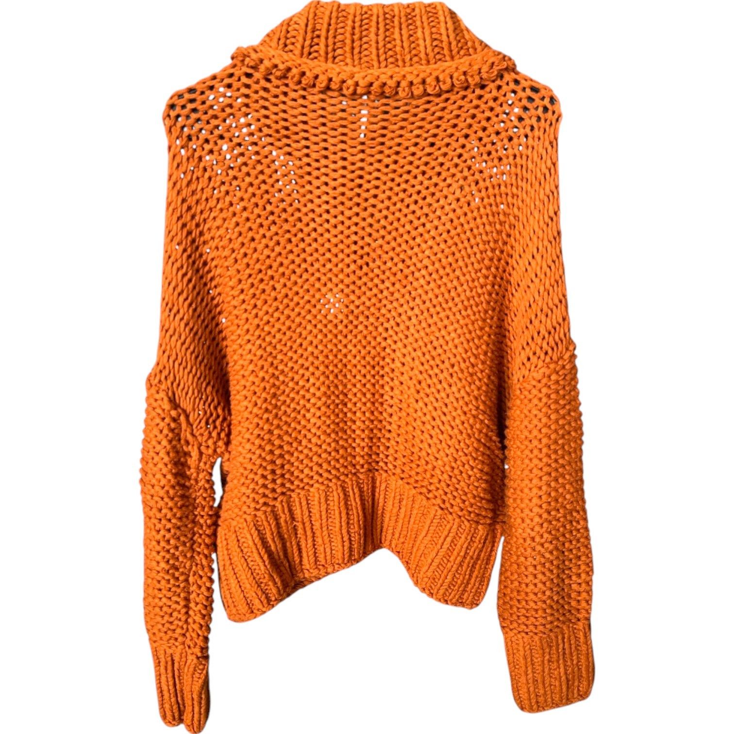 Free People FREE PEOPLE Orange Acrylic Chunky Knit Pullover Sweater, S Size S / US 4 / IT 40 - 3 Thumbnail