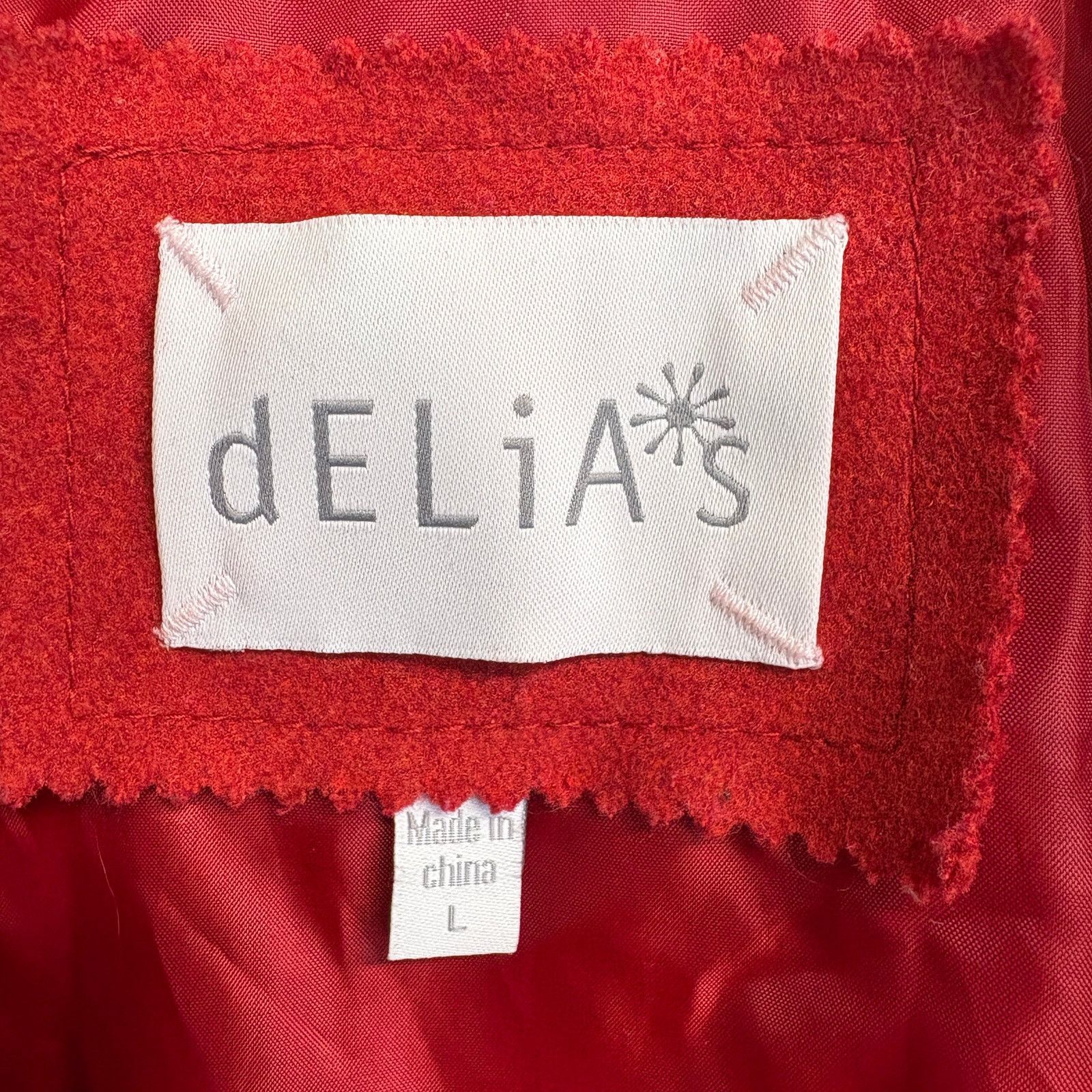 Other Delia*s Red Button Up Classic Pea Coat Size L Size L / US 10 / IT 46 - 3 Thumbnail