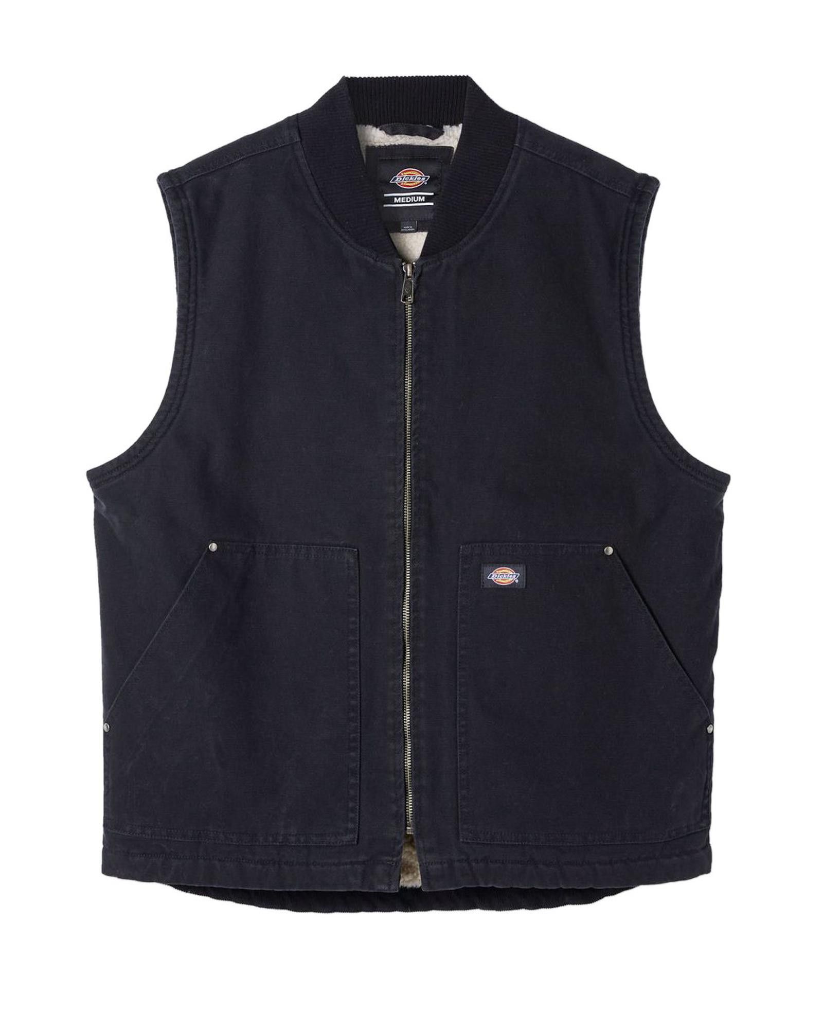 image of Dickies Sleeveless Gilet With Zip Fastening in Black, Men's (Size XS)