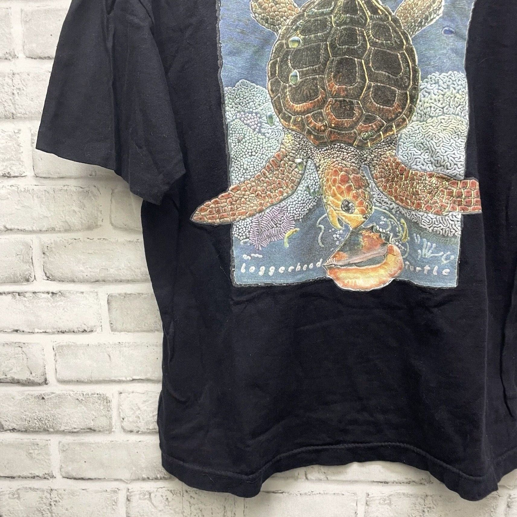 Vintage VINTAGE JAM Loggerhead Turtle Graphic T-Shirt Mens Size M Black USA Patriotic 90s Single Stitch Size US M / EU 48-50 / 2 - 3 Thumbnail
