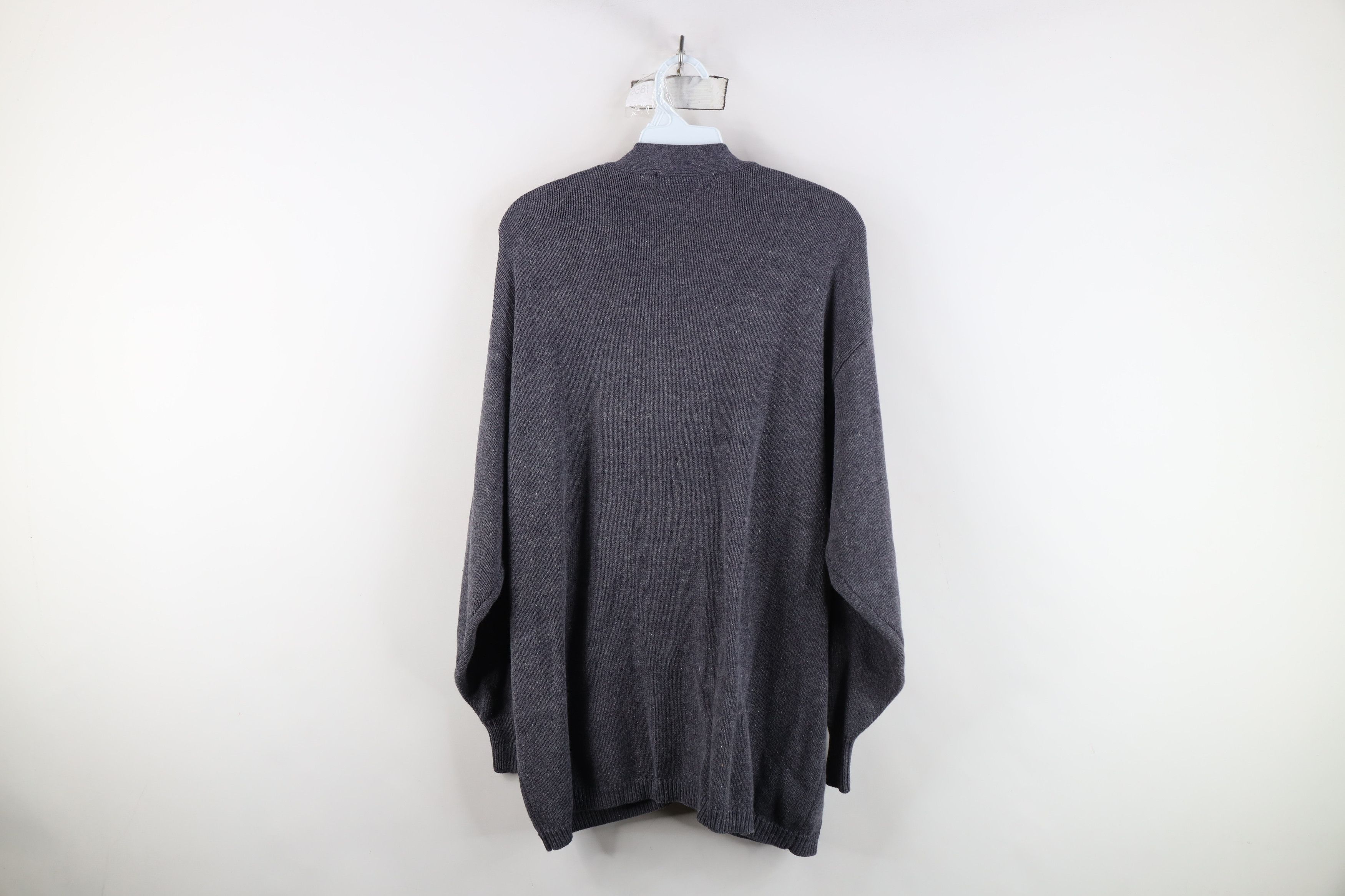 Vintage Vintage 90s Streetwear Blank Knit Cardigan Sweater Gray Size L / US 10 / IT 46 - 10 Thumbnail