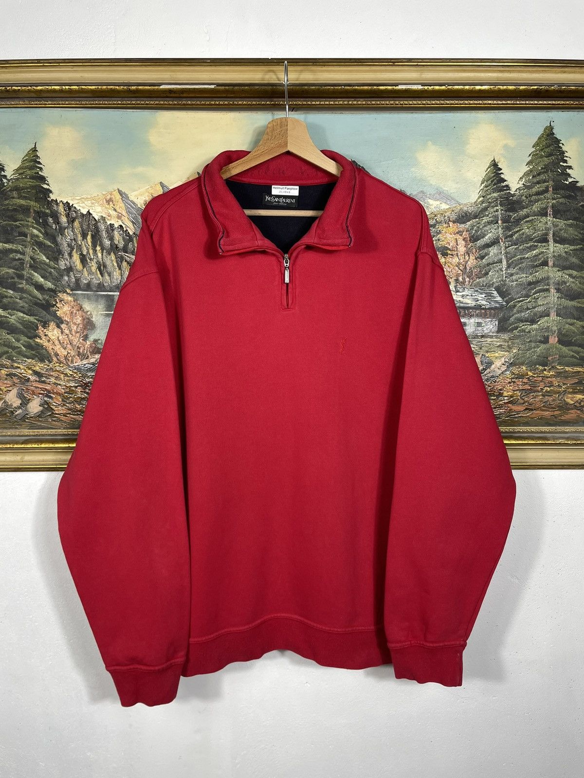 Vintage × Yves Saint Laurent YSL Yves Saint Laurent Zip 1/3 Half Sweatshirt Crewneck Size US XL / EU 56 / 4 - 1 Thumbnail