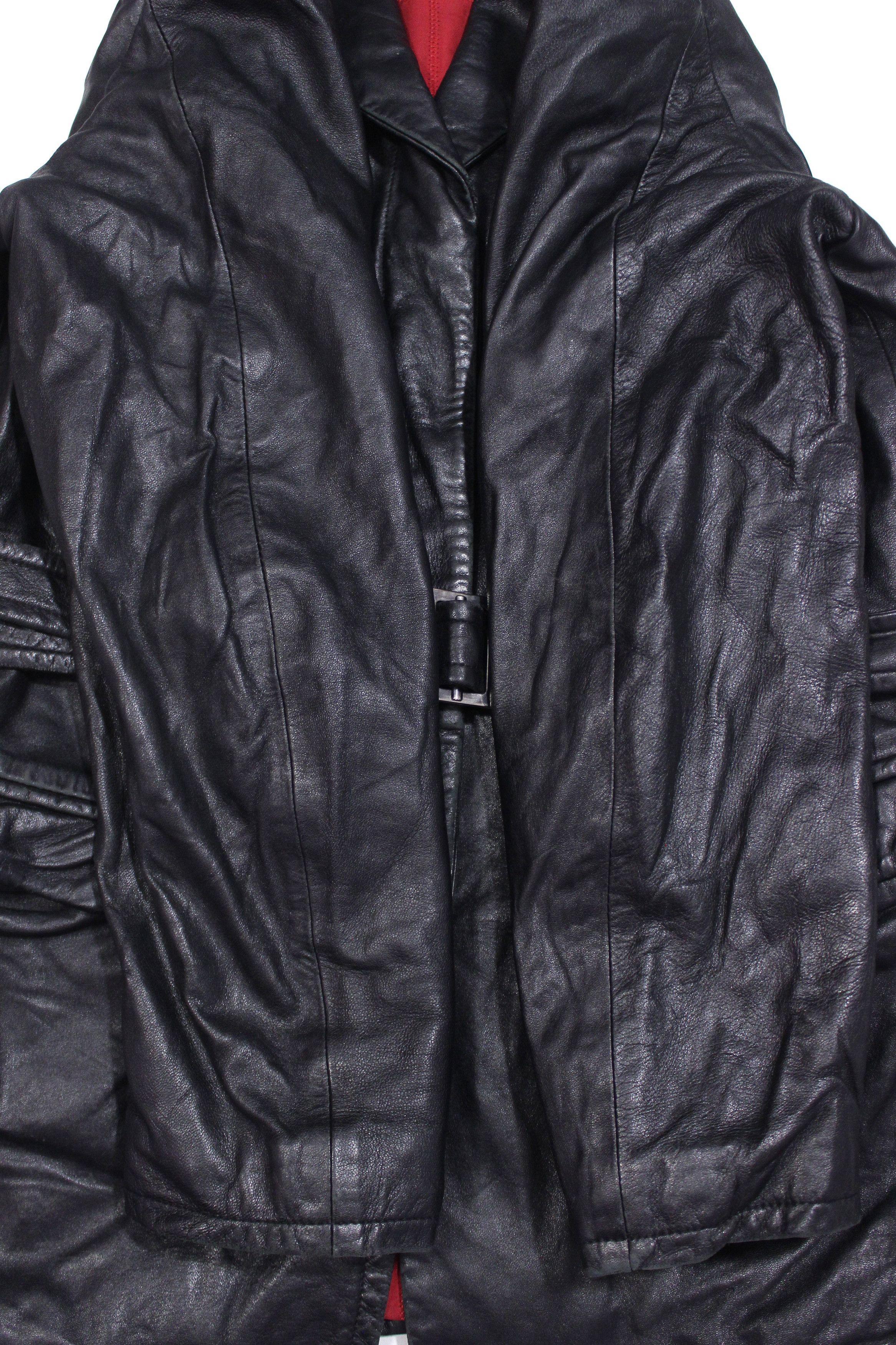 Versace 90S Leather Jacket Belted Coat Vintage Size S / US 4 / IT 40 - 8 Thumbnail