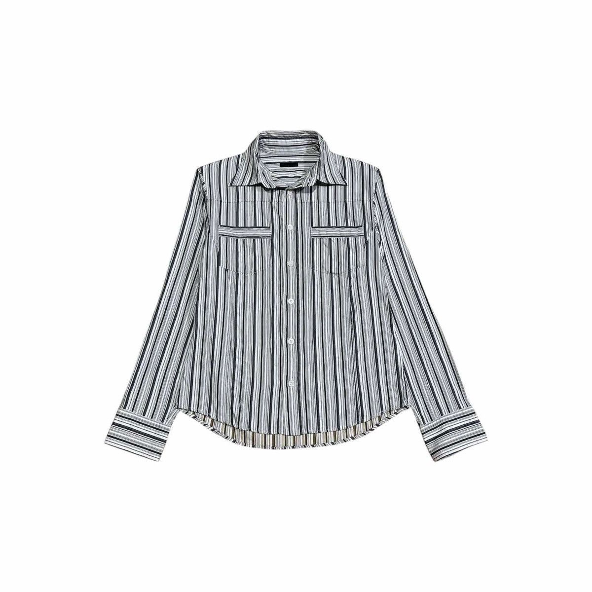 Issey Miyake × Japanese Brand × Tete Homme 🔥Vintage Tete Homme By Issey Miyake Striped Shirt Size US M / EU 48-50 / 2 - 2 Thumbnail