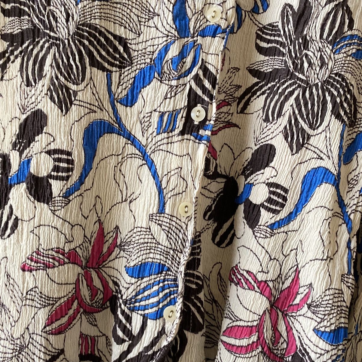 Tsumori Chisato TSUMORI CHISATO White Crinkled Floral Pleated Shirt Size XS / US 0-2 / IT 36-38 - 12 Thumbnail